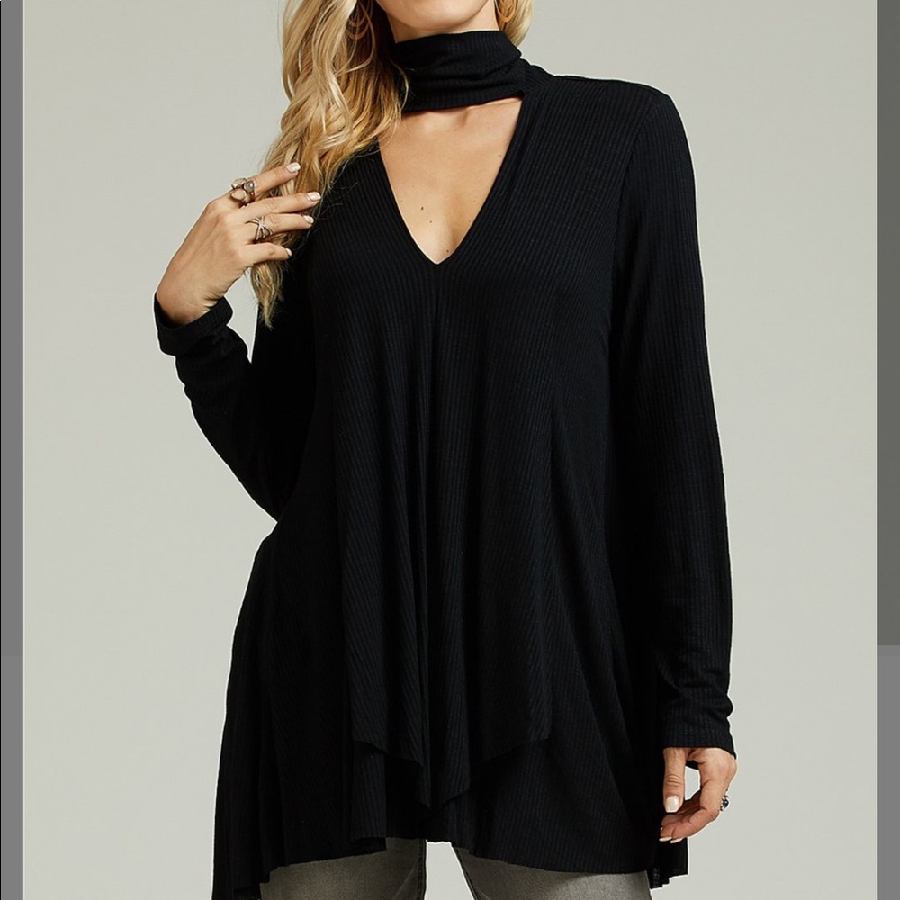 Suzanne Betro Choker Neck Drape Tunic